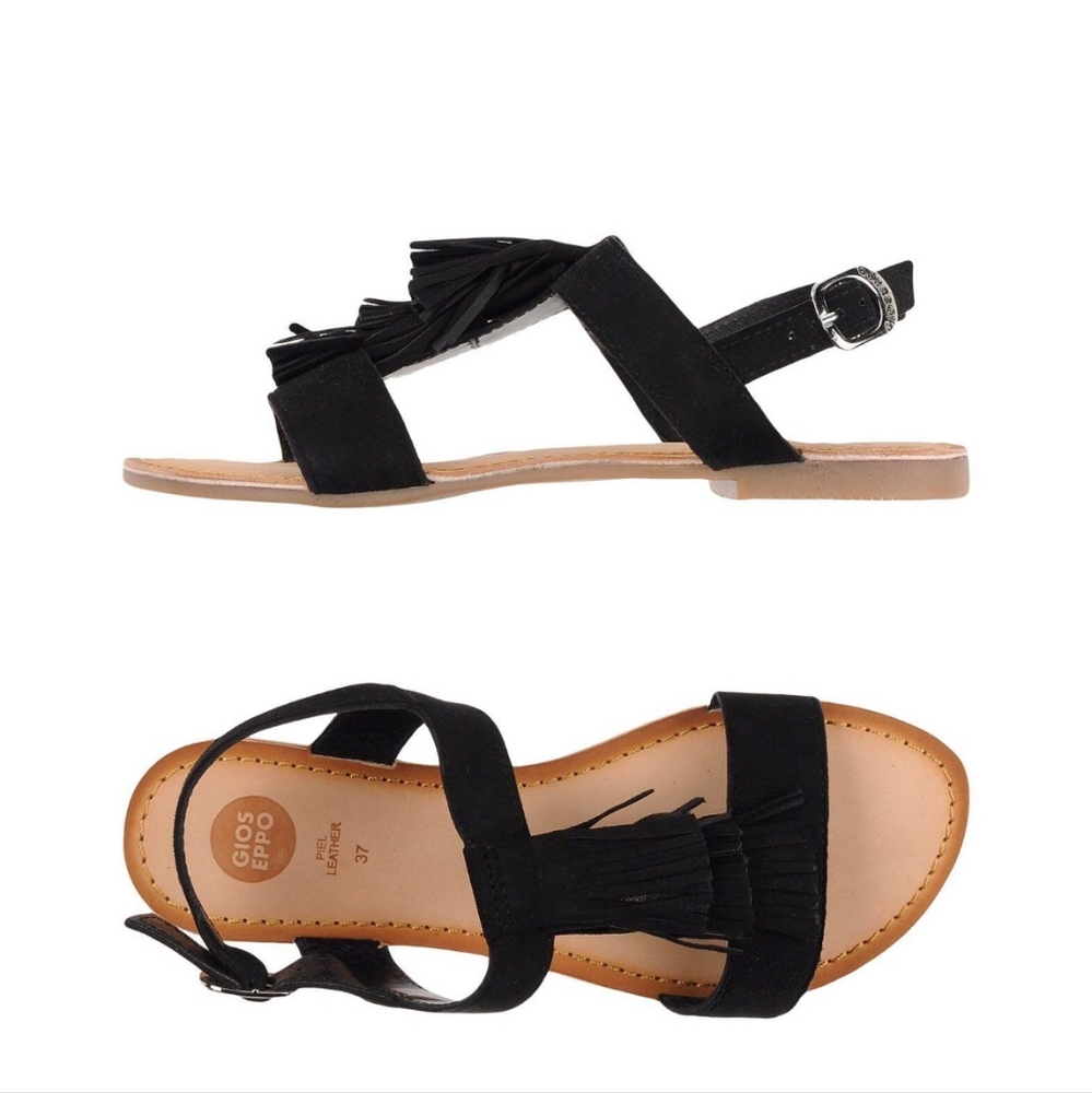 GIOSEPPO black sandals with tassel in size 7.5